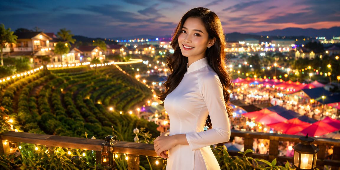 Người dùng tại Buôn Ma Thuột mặc áo dài xem kèo cá cược trên điện thoại buổi chiều