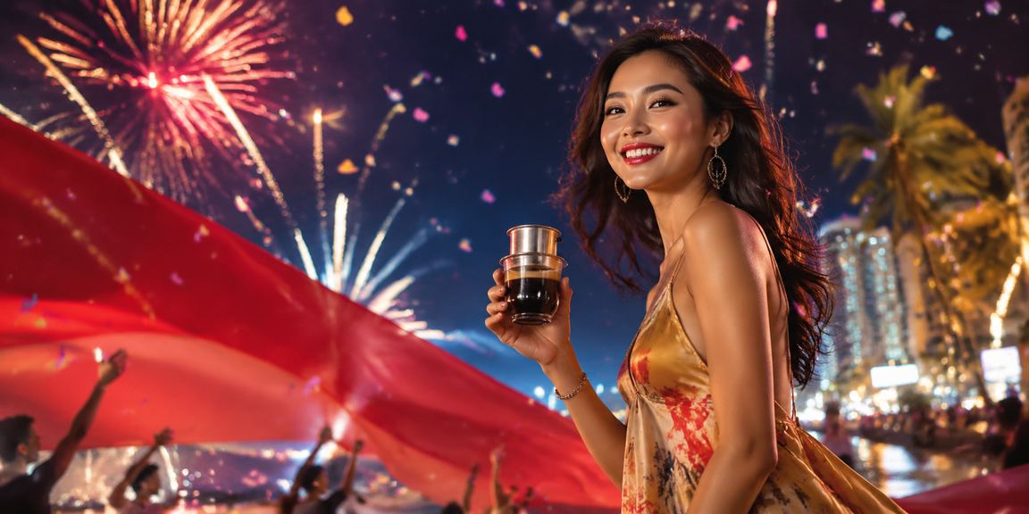 Người dùng tại Côn Đảo uống cà phê buổi sáng và xem phân tích kèo trên điện thoại qua kic