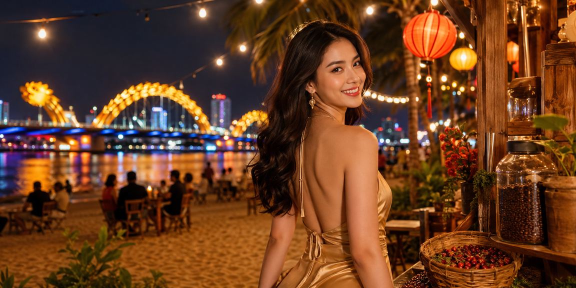 Người dùng VIP tại Đà Nẵng thưởng thức cà phê và xem thông tin ưu đãi bonus trên điện thoại