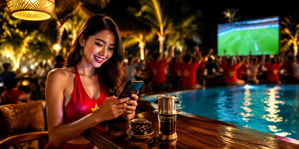 Người dùng tại Mũi Né thao tác casino trên điện thoại di động bên ly cà phê buổi sáng